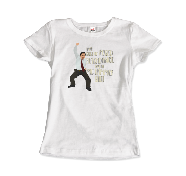 David Brent Classic Dance, from The Office UK T-Shirt - Women / White / Small by Art-O-Rama