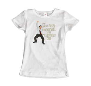 David Brent Classic Dance, from The Office UK T-Shirt - Women / White / Small by Art-O-Rama
