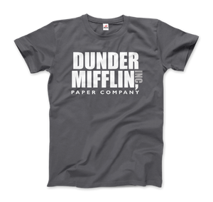 Dunder Mifflin Paper Company, Inc from The Office T-Shirt - Men / Charcoal / Small by Art-O-Rama