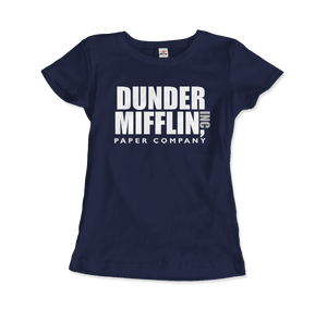 Dunder Mifflin Paper Company, Inc from The Office T-Shirt - Women / Navy / Small by Art-O-Rama
