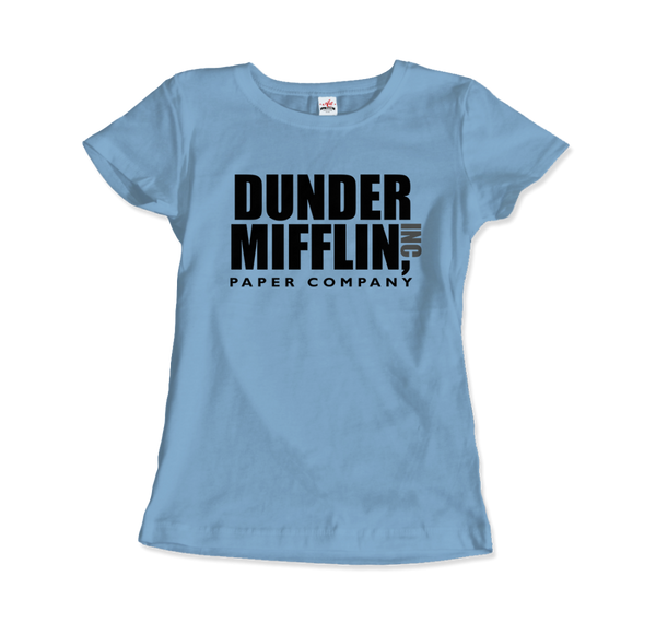 Dunder Mifflin Paper Company, Inc from The Office T-Shirt - Women / Light Blue / Small by Art-O-Rama