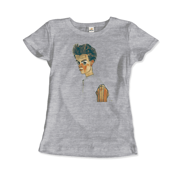 Egon Schiele Self-Portrait Art T-Shirt - Women / Heather Grey / Small - T-Shirt