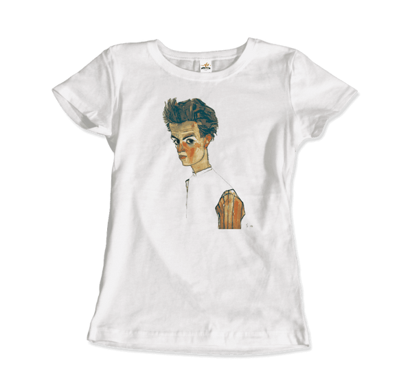 Egon Schiele Self-Portrait Art T-Shirt - Women / White / Small - T-Shirt