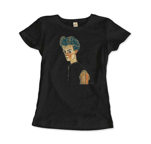 Egon Schiele Self-Portrait Art T-Shirt - Women / Black / Small - T-Shirt