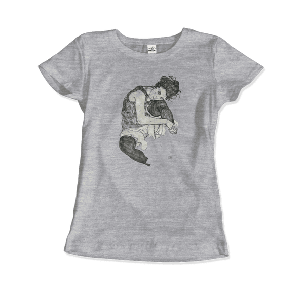 Egon Schiele Zeichnungen I (Drawings 1) 1917 Art T-Shirt - Women / Heather Grey / Small - T-Shirt