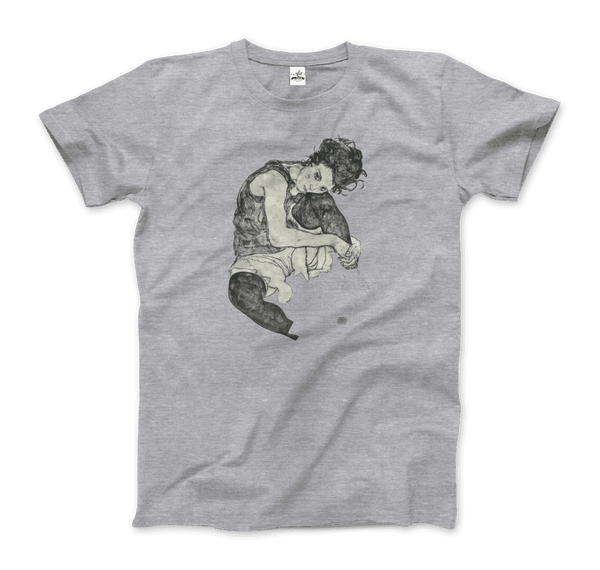 Egon Schiele Zeichnungen I (Drawings 1) 1917 Art T-Shirt - Men / Heather Grey / Small - T-Shirt