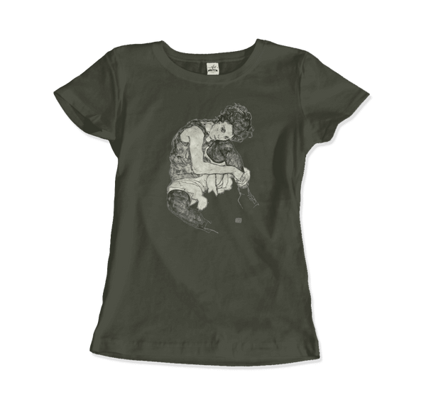 Egon Schiele Zeichnungen I (Drawings 1) 1917 Art T-Shirt - Women / City Green / Small - T-Shirt