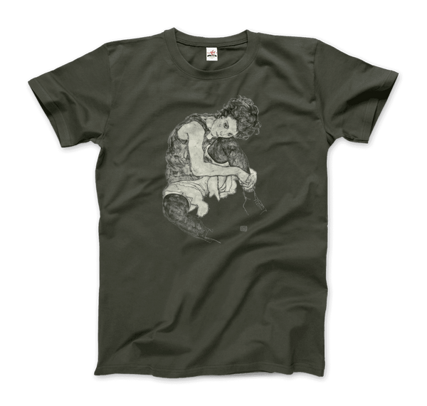 Egon Schiele Zeichnungen I (Drawings 1) 1917 Art T-Shirt - Men / City Green / Small - T-Shirt