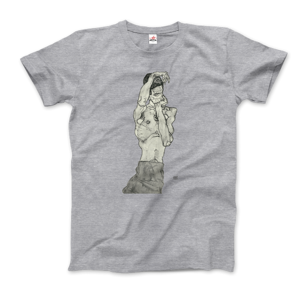 Egon Schiele Zeichnungen II (Drawings 2) 1914 Art T-Shirt - Men / Heather Grey / Small by Art-O-Rama