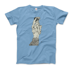 Egon Schiele Zeichnungen II (Drawings 2) 1914 Art T-Shirt - Men / Light Blue / Small by Art-O-Rama