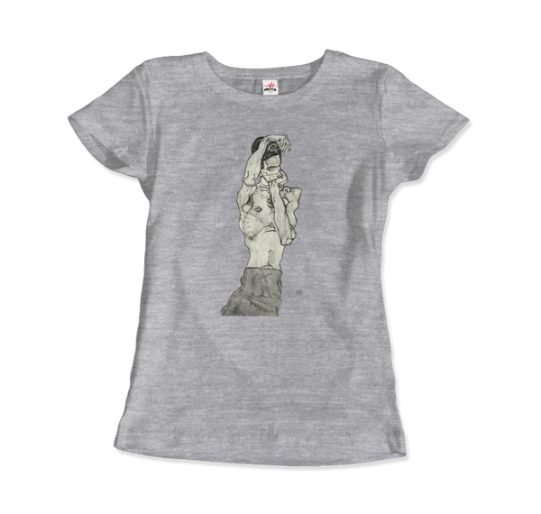 Egon Schiele Zeichnungen II (Drawings 2) 1914 Art T-Shirt - Women / Heather Grey / Small by Art-O-Rama