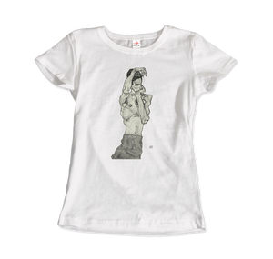 Egon Schiele Zeichnungen II (Drawings 2) 1914 Art T-Shirt - Women / White / Small by Art-O-Rama