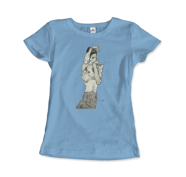 Egon Schiele Zeichnungen II (Drawings 2) 1914 Art T-Shirt - Women / Light Blue / Small by Art-O-Rama