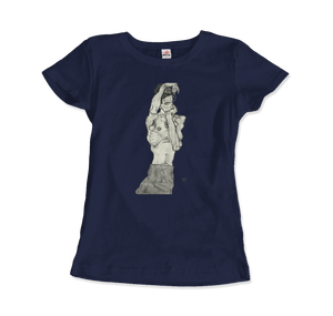 Egon Schiele Zeichnungen II (Drawings 2) 1914 Art T-Shirt - Women / Navy / Small by Art-O-Rama