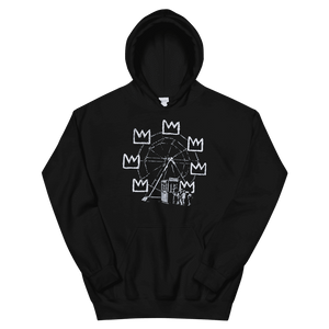 Banksy Ferris Wheel Homage to Basquiat Artwork Unisex Hoodie - Black / S by Art-O-Rama