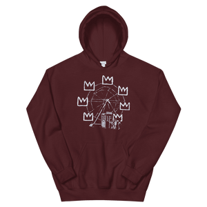 Banksy Ferris Wheel Homage to Basquiat Artwork Unisex Hoodie - Maroon / S by Art-O-Rama