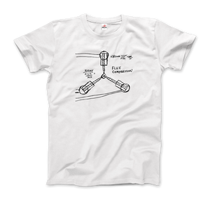 Flux Capacitor Sketch from Back to the Future T-Shirt - Men / White / Small by Art-O-Rama
