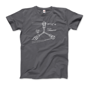Flux Capacitor Sketch from Back to the Future T-Shirt - Men / Charcoal / Small by Art-O-Rama