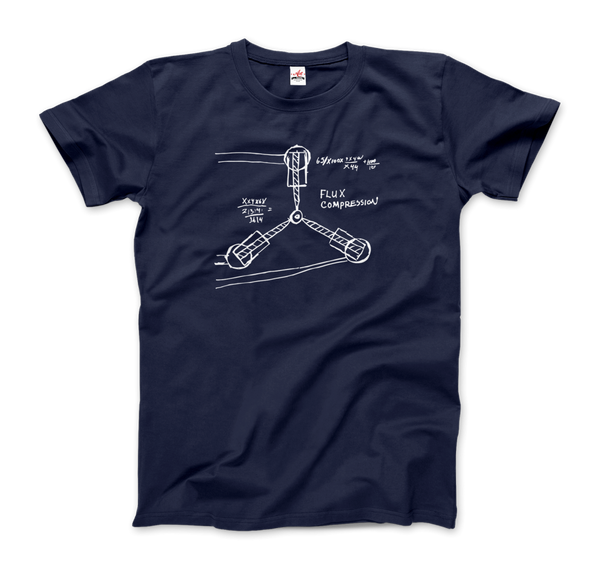 Flux Capacitor Sketch from Back to the Future T-Shirt - Men / Navy / Small by Art-O-Rama