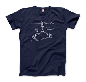 Flux Capacitor Sketch from Back to the Future T-Shirt - Men / Navy / Small by Art-O-Rama