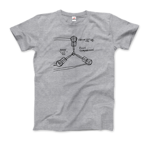 Flux Capacitor Sketch from Back to the Future T-Shirt - Men / Heather Grey / Small by Art-O-Rama
