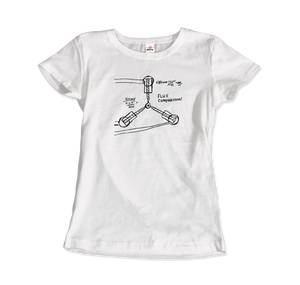 Flux Capacitor Sketch from Back to the Future T-Shirt - Women / White / Small by Art-O-Rama