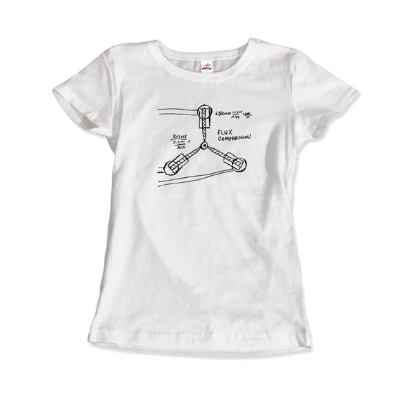 Flux Capacitor Sketch from Back to the Future T-Shirt - Women / White / Small by Art-O-Rama