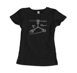 Flux Capacitor Sketch from Back to the Future T-Shirt - Women / Black / Small by Art-O-Rama