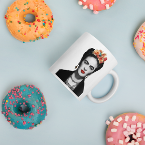 Frida Kahlo With Flowers Poster Artwork Mug - [variant_title] by Art-O-Rama