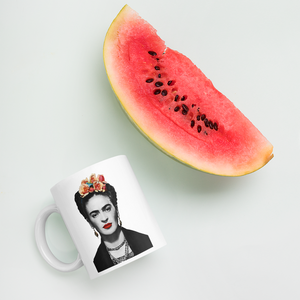 Frida Kahlo With Flowers Poster Artwork Mug - [variant_title] by Art-O-Rama