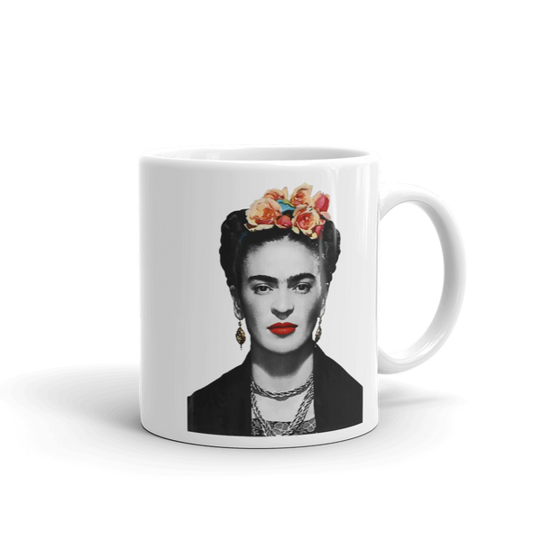 Frida Kahlo With Flowers Poster Artwork Mug - [variant_title] by Art-O-Rama