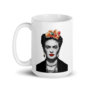 Frida Kahlo With Flowers Poster Artwork Mug - 15oz (444mL) by Art-O-Rama