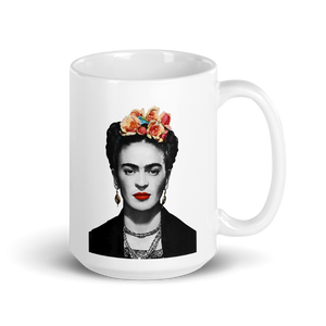 Frida Kahlo With Flowers Poster Artwork Mug - [variant_title] by Art-O-Rama