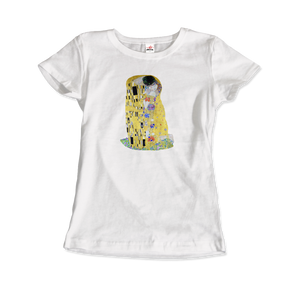 Gustav Klimt The Kiss (or The Lovers), 1908 Artwork T-Shirt - Women / White / Small by Art-O-Rama