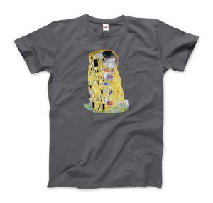 Gustav Klimt The Kiss (or The Lovers), 1908 Artwork T-Shirt - Men / Charcoal / Small by Art-O-Rama