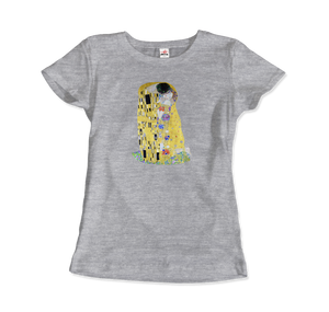 Gustav Klimt The Kiss (or The Lovers), 1908 Artwork T-Shirt - Women / Heather Grey / Small by Art-O-Rama
