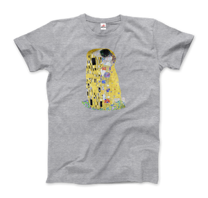 Gustav Klimt The Kiss (or The Lovers), 1908 Artwork T-Shirt - Men / Heather Grey / Small by Art-O-Rama