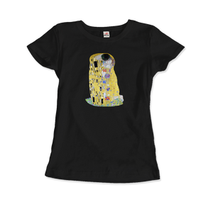 Gustav Klimt The Kiss (or The Lovers), 1908 Artwork T-Shirt - Women / Black / Small by Art-O-Rama