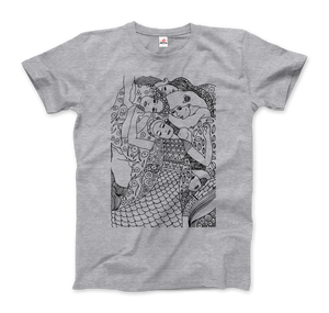 Gustav Klimt The Virgin (Maiden) 1913 Sketch T-Shirt - Men / Heather Grey / Small by Art-O-Rama