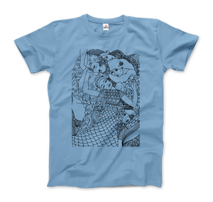Gustav Klimt The Virgin (Maiden) 1913 Sketch T-Shirt - Men / Light Blue / Small by Art-O-Rama