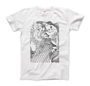 Gustav Klimt The Virgin (Maiden) 1913 Sketch T-Shirt - Men / White / Small by Art-O-Rama