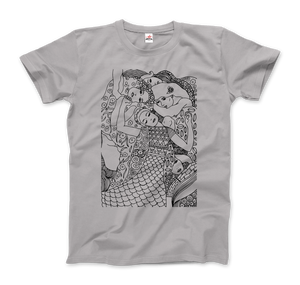 Gustav Klimt The Virgin (Maiden) 1913 Sketch T-Shirt - Men / Silver / Small by Art-O-Rama