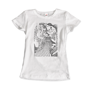 Gustav Klimt The Virgin (Maiden) 1913 Sketch T-Shirt - Women / White / Small by Art-O-Rama