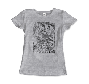 Gustav Klimt The Virgin (Maiden) 1913 Sketch T-Shirt - Women / Heather Grey / Small by Art-O-Rama