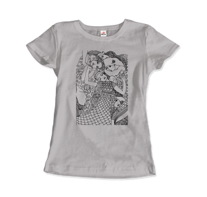 Gustav Klimt The Virgin (Maiden) 1913 Sketch T-Shirt - Women / Silver / Small by Art-O-Rama