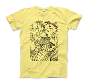 Gustav Klimt The Virgin (Maiden) 1913 Sketch T-Shirt - Men / Spring Yellow / Small by Art-O-Rama