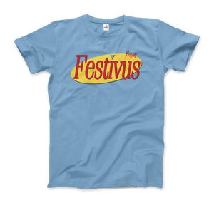 Happy Festivus For The Rest of Us Seinfeld T-Shirt - Men / Light Blue / Small - T-Shirt