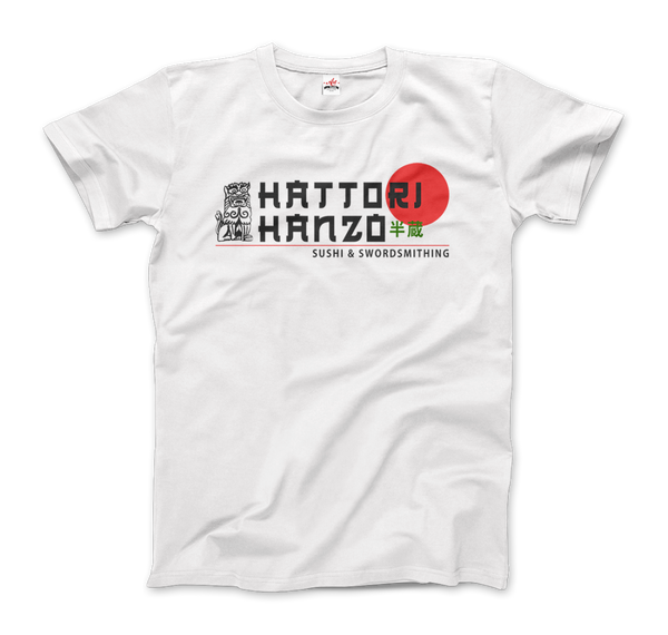 Hattori Hanzo, Sushi and Swordsmithing from Kill Bill T-Shirt - Men / White / Small by Art-O-Rama