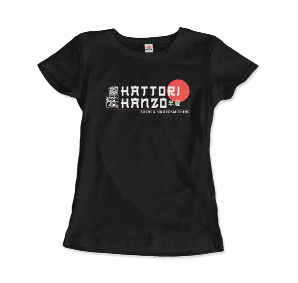 Hattori Hanzo, Sushi and Swordsmithing from Kill Bill T-Shirt - Women / Black / Small by Art-O-Rama