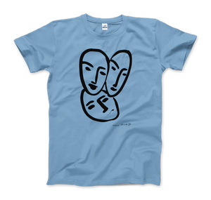 Henri Matisse Apollinaire Three Heads to Friendship 1952 Art T-Shirt - Men / Light Blue / Small by Art-O-Rama